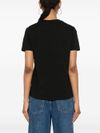 Black cotton T-shirt with print