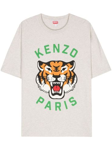 KENZO - Cotton T-shirt with tiger and logo print