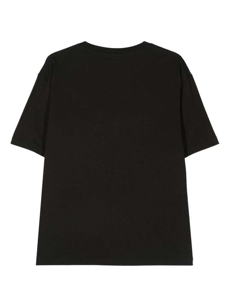 Cotton T shirt with tiger and logo print