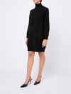 "Short wool dress with high collar