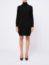 "Short wool dress with high collar