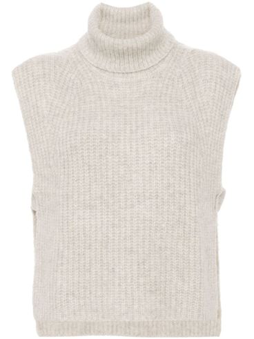 Megan high-neck wool vest