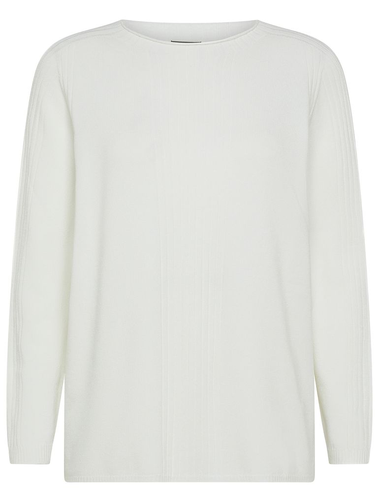 Shop Marina Rinaldi Viscose Green Crew Neck Sweater In White