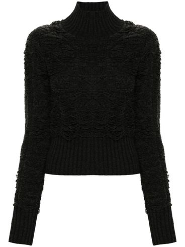 Worn-effect wool sweater