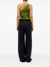 Cotton flared pants with ruffles