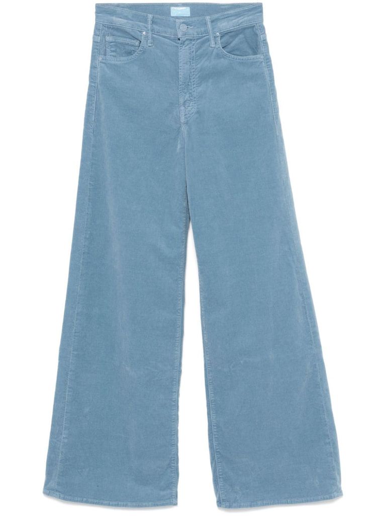 Shop Mother The Undercover Cotton Pants In Blue