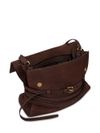 Suede shoulder bag with belt