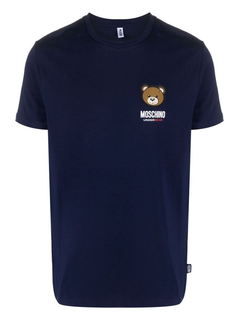 Shop Moschino Underwear Leo Teddy Printed T-shirt In Blue