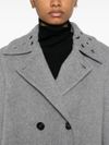 Short double-breasted wool coat