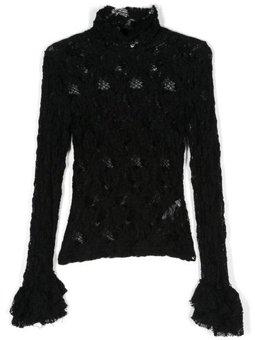 MSGM - Top in pizzo in cotone con ruches