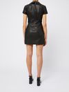 Short fitted dress with rhinestones