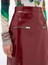 Long faux leather skirt with zip