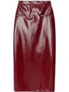 Long faux leather skirt with zip