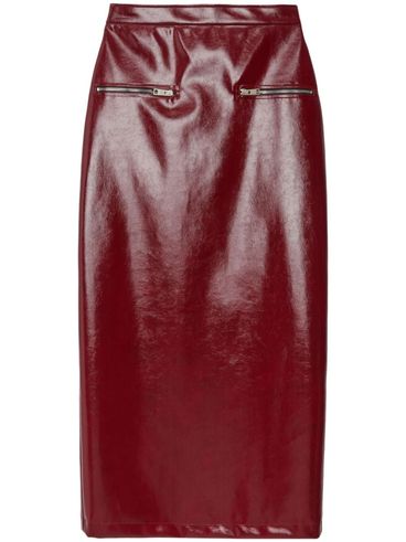 Long faux leather skirt with zip