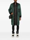 Long quilted coat with zip