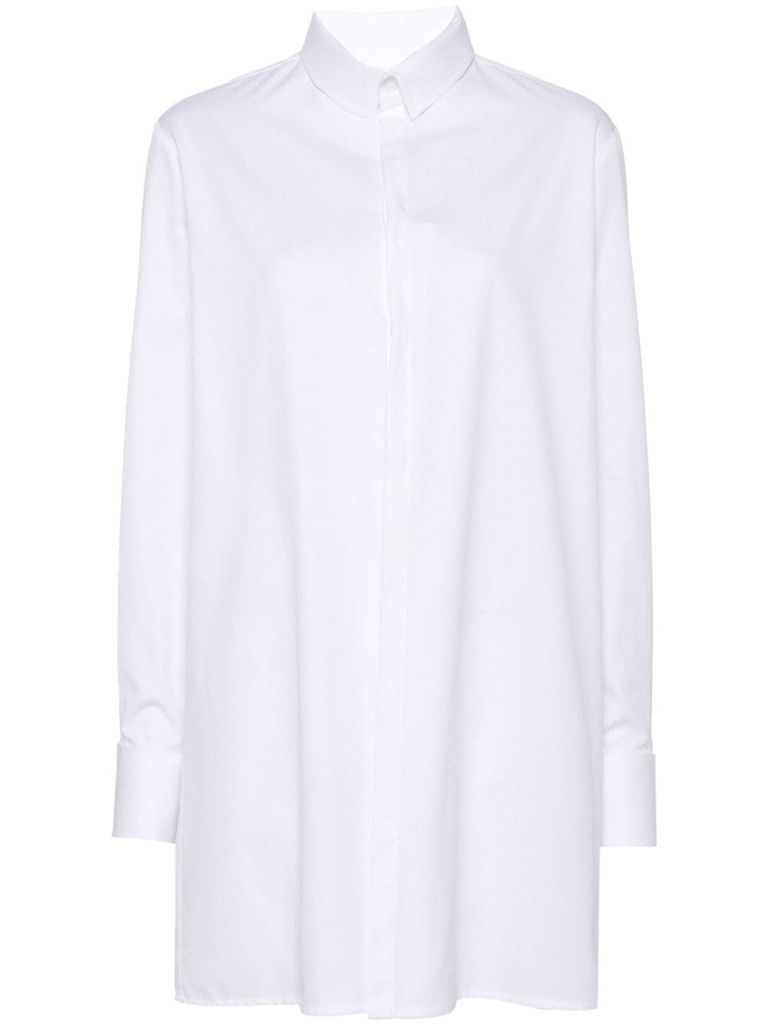 Shop Mm6 Maison Margiela Cotton Long Shirt In White