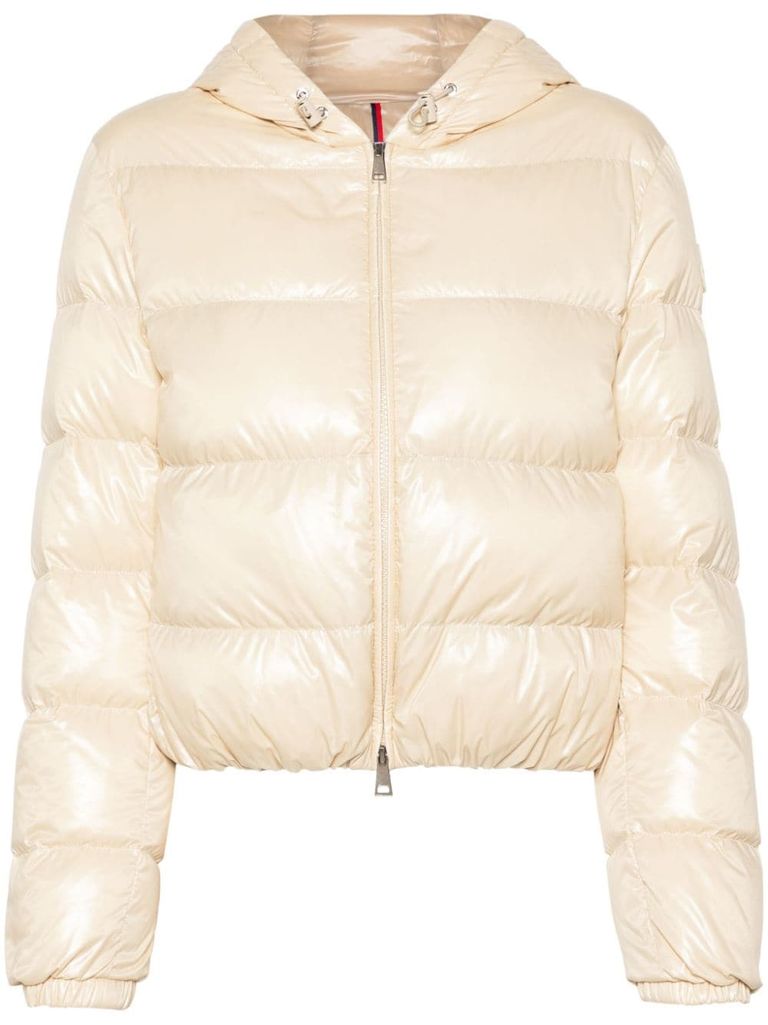 Shop Moncler Bayard White Quilted Jacket