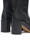 Calf leather ankle boots with stitching