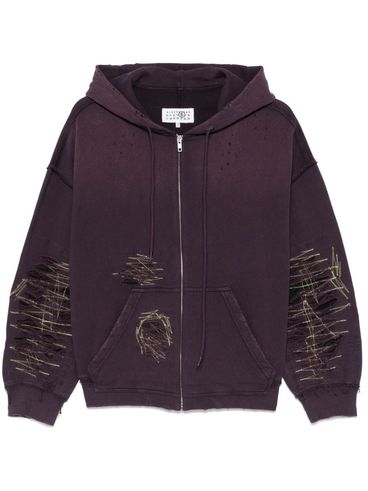 Cotton sweatshirt with distressing