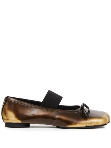 Gradient calf leather Atomic ballerinas