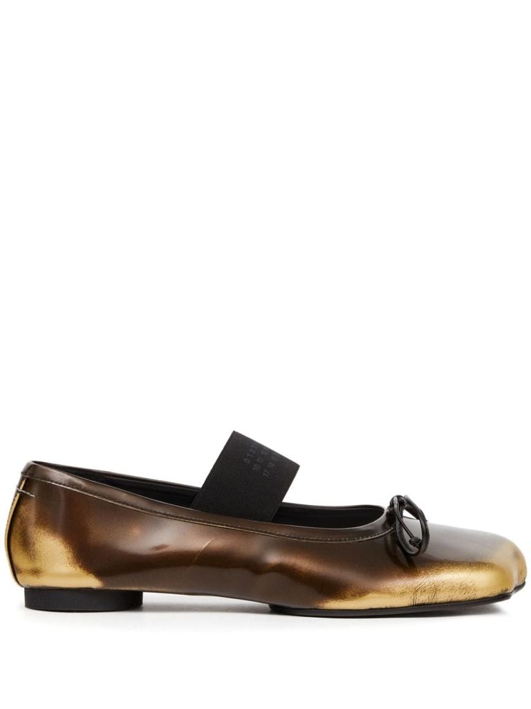 Shop Mm6 Maison Margiela Gradient Calf Leather Atomic Ballerinas In Brown