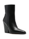 Calf leather Jane ankle boots with heel