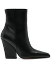 Calf leather Jane ankle boots with heel