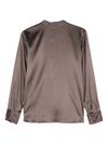 Blusa con catena Punto Luce in seta marrone