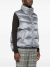 Gilet imbottito grigio con perline