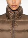 Gilet imbottito marrone con perline