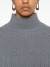 Wool sweater with braided texture