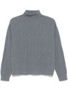 Wool sweater with braided texture