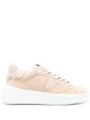 Tres Temple leather sneakers with fur