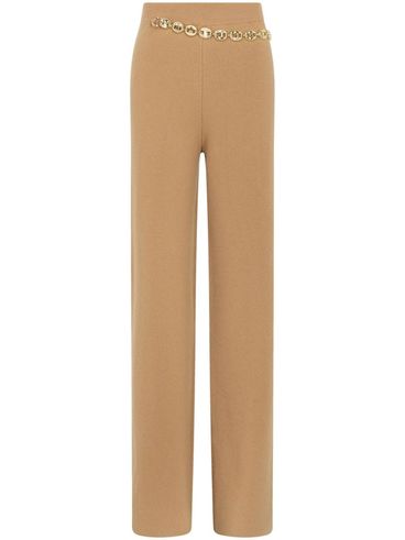 RABANNE - Pantaloni in lana e cashmere con cintura