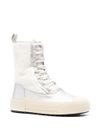 Sneakers New Hybrid High in pelle con pelliccia