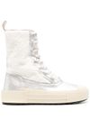 Sneakers New Hybrid High in pelle con pelliccia