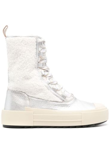 Sneakers New Hybrid High in pelle con pelliccia