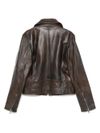 Faded effect calf leather jacket