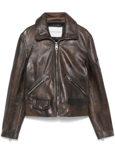 PHILIPPE MODEL - Faded effect calf leather jacket