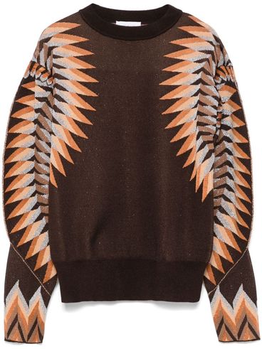 Lurex jacquard effect sweater