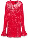 Red short dress with sequins