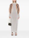 Lurex long dress with jacquard effect