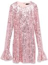 Pink short dress with sequins