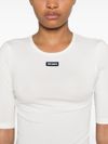 Fitted white cotton T-shirt