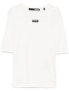 Fitted white cotton T-shirt