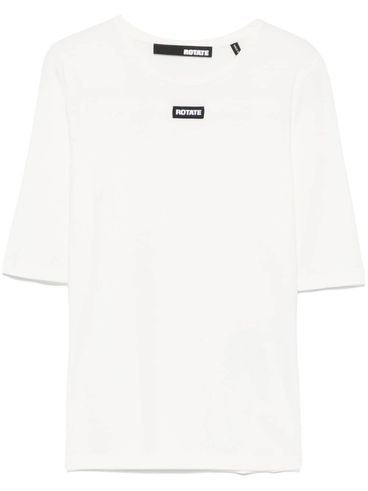 ROTATE - T-shirt in cotone bianco aderente