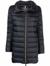 Long Lydia quilted puffer jacket.