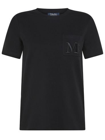 S MAX MARA - Madera black cotton T-shirt.