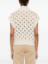 Perforated cashmere vest