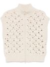 Perforated cashmere vest